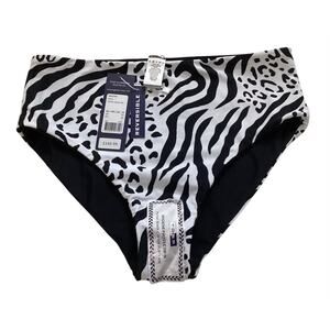 TOGS Swimwear Australia Mara Reversible High Waist Bikini Animal Print US 10